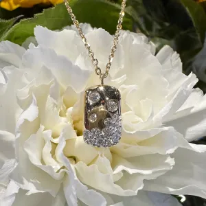 Floating Diamond Tag Pendant 14K Yellow Gold Necklace KAS N1333YG