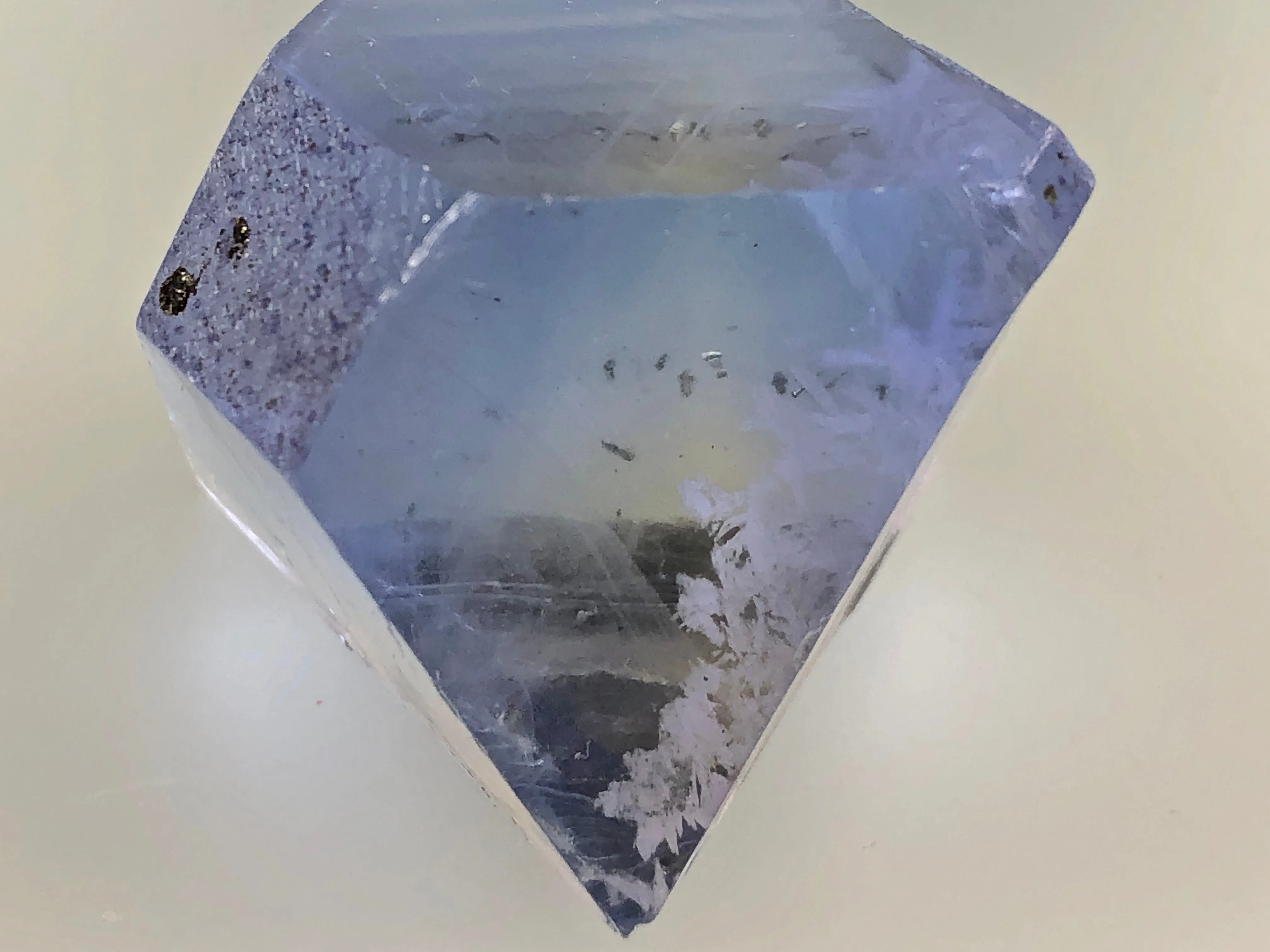 Fluorite Octahedron, Rosiclare Level, Denton Mine, Ozark-Mahoning Company, Harris Creek District, Southern Illinois, Ron Roberts Collection, Miniature approx. 3  cm on edge, 4  cm point to point, $125.  Online September 15.