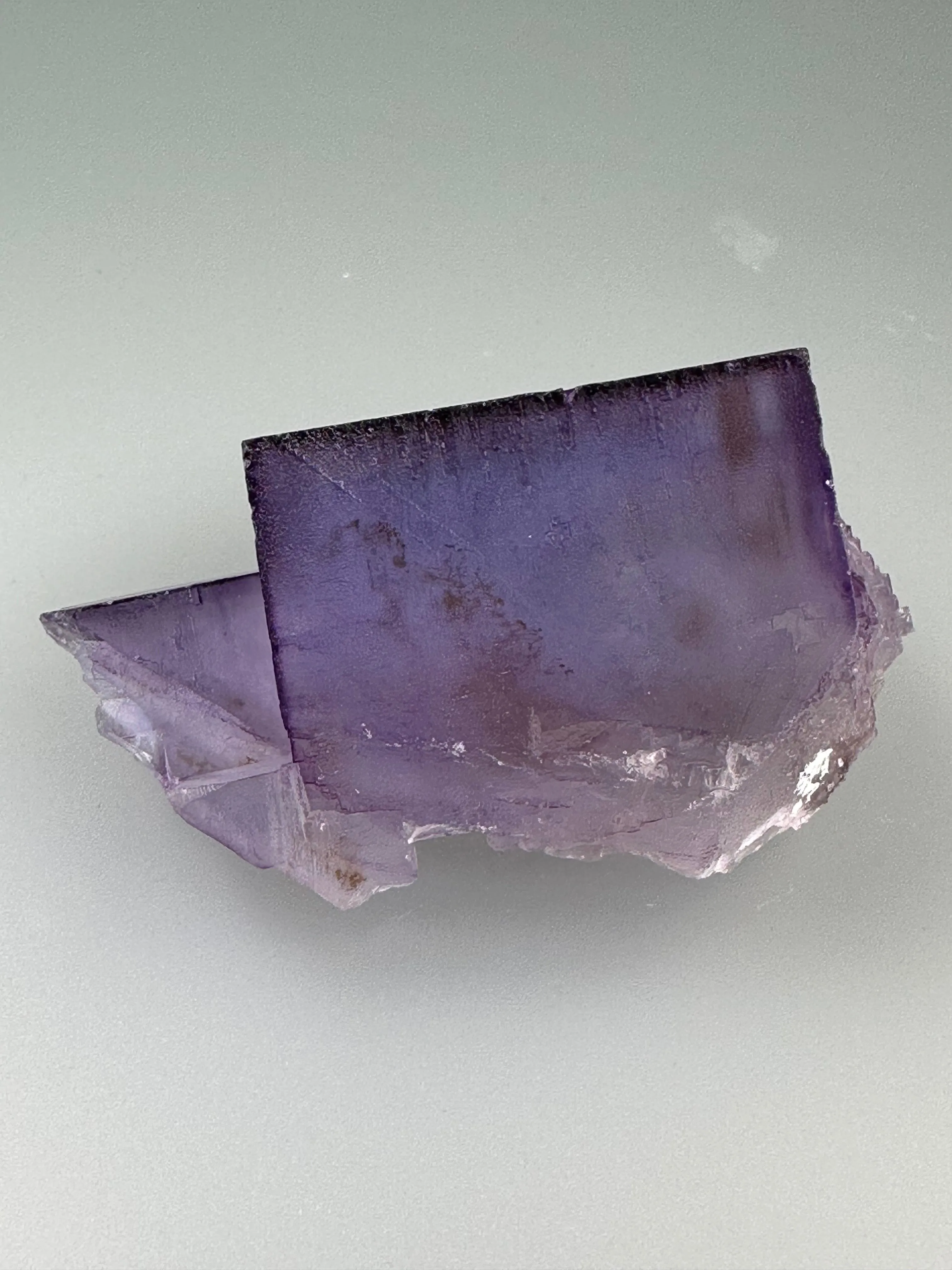 Fluorite, Rosiclare Level, Minerva No. 1 Mine, Ozark-Mahoning Company, Cave-in-Rock District, Southern Illinois, Mined c. 1990, ex. Roy Smith Collection, Miniature, 3.0 x 3.0 x 5.0 cm, $200. Online Dec. 12.