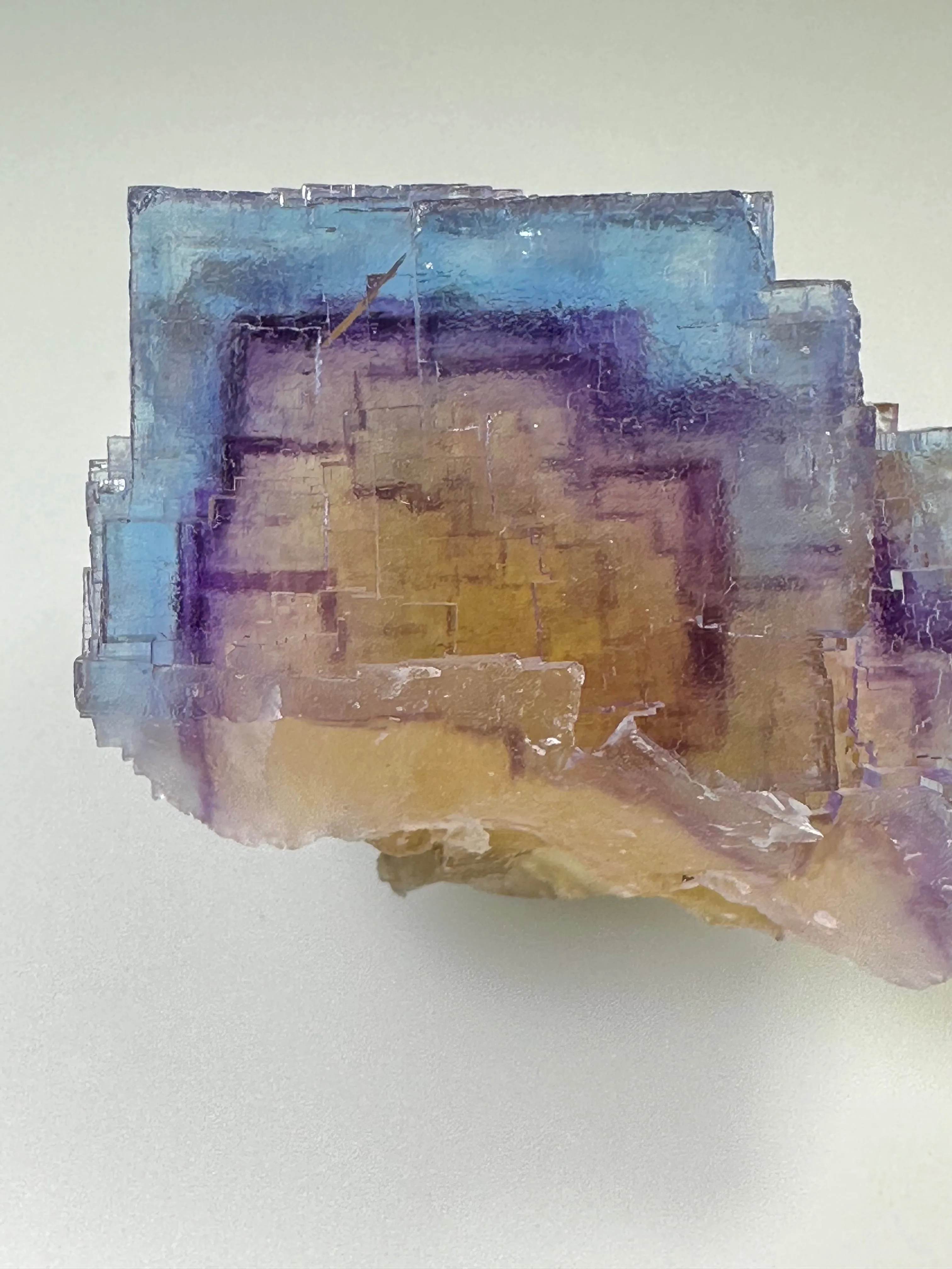 Fluorite, Rosiclare Level, Minerva No. 1 Mine, Ozark-Mahoning Company, Cave-in-Rock District, Southern Illinois, Mined c. 1992-1993, ex. Sam and Ann Koster Collection, Miniature 4.0 x 4.5 x 6.0 cm, $1200.  Online Dec. 19