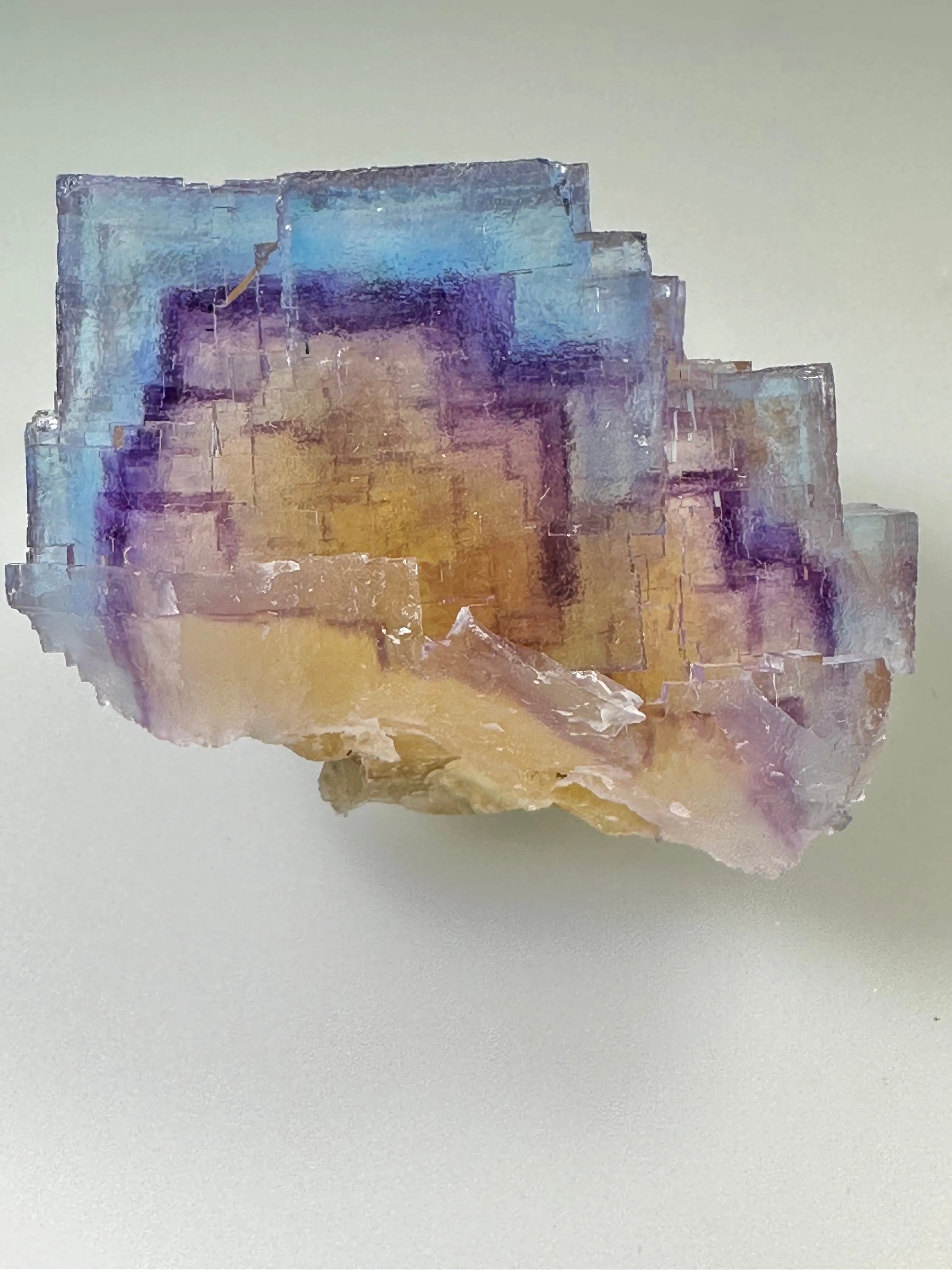Fluorite, Rosiclare Level, Minerva No. 1 Mine, Ozark-Mahoning Company, Cave-in-Rock District, Southern Illinois, Mined c. 1992-1993, ex. Sam and Ann Koster Collection, Miniature 4.0 x 4.5 x 6.0 cm, $1200.  Online Dec. 19