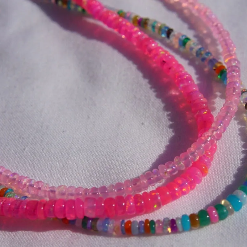 Full Light Pink Opal Necklace