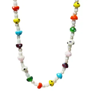 Fun Colorful Mushrooms Necklace