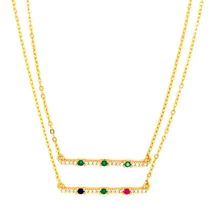 Gemma Gemstone Bar Necklace