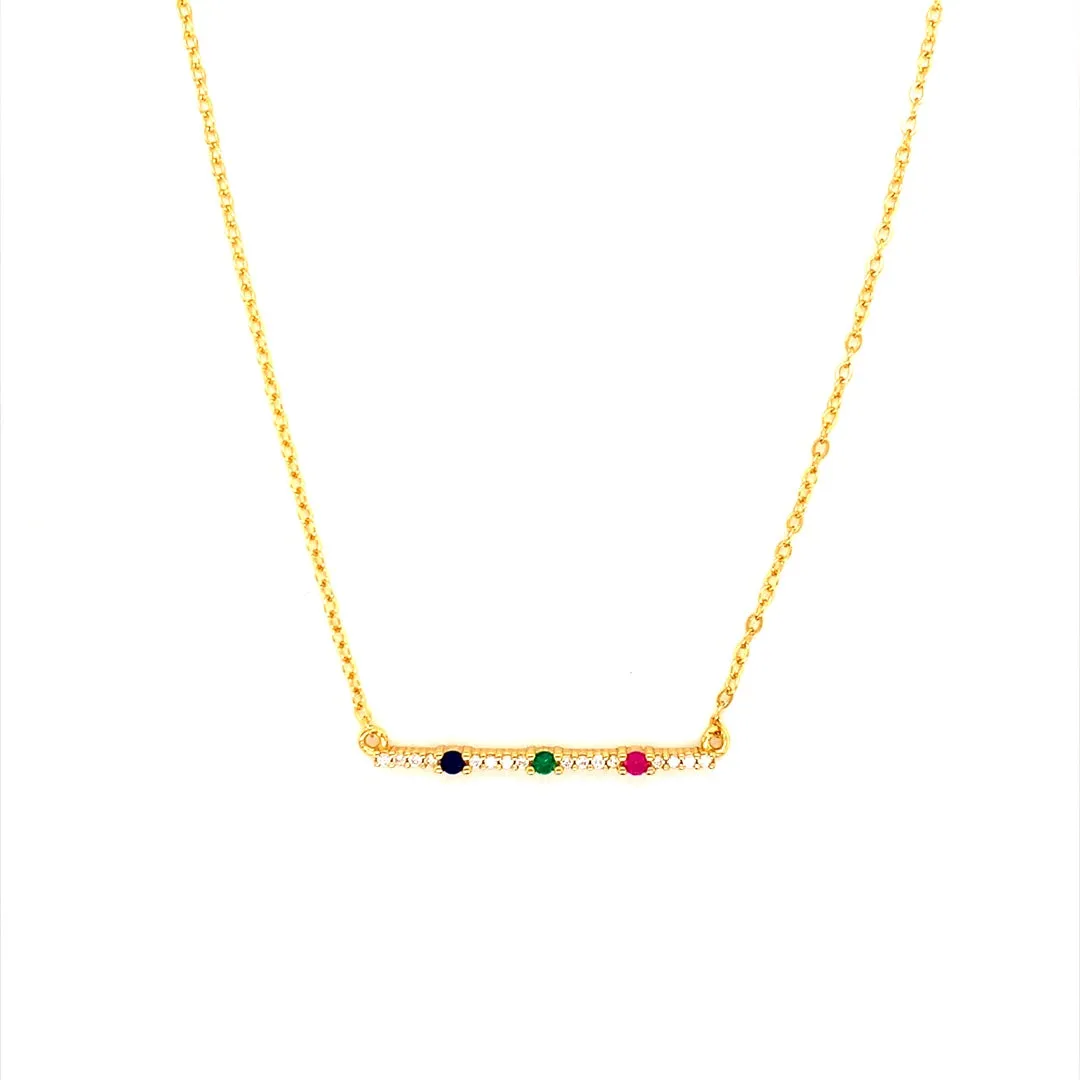 Gemma Gemstone Bar Necklace