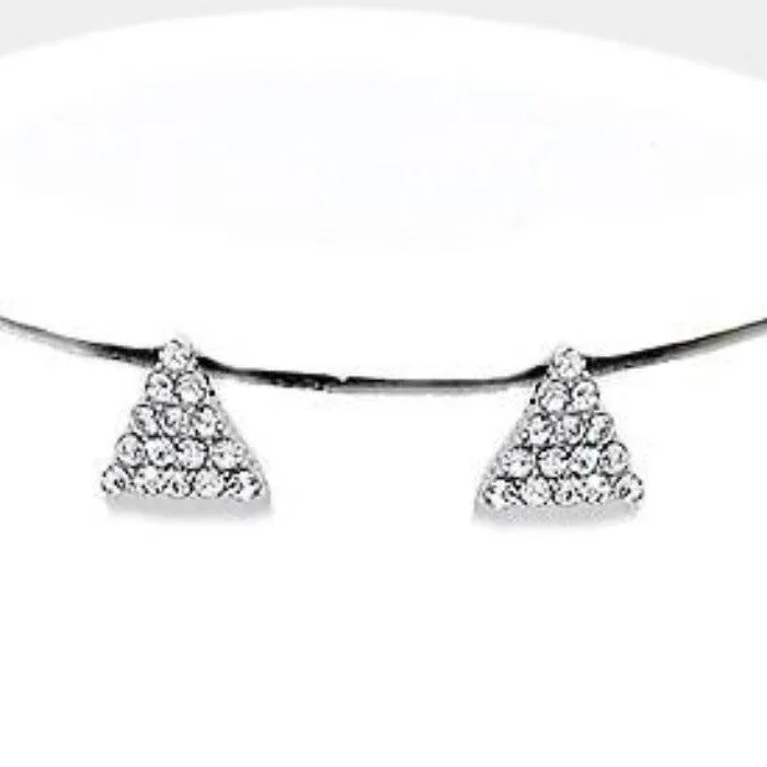 Geometric Crystal Multi-Strand White Pearl Necklace Set