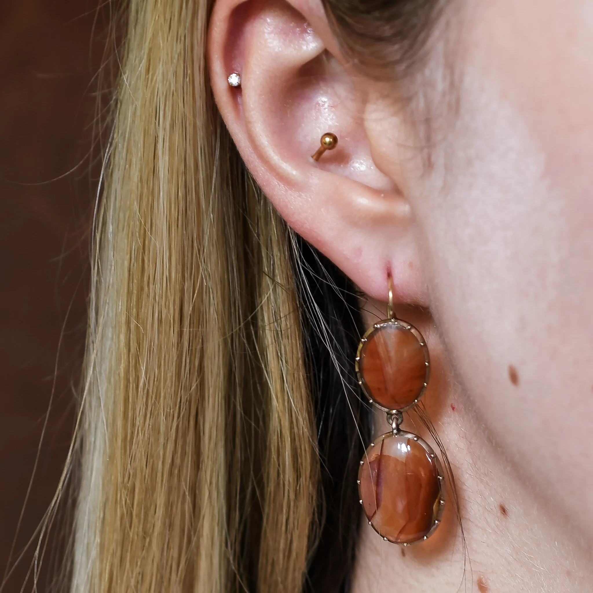 Georgian Agate Rivière Necklace & Earrings Suite