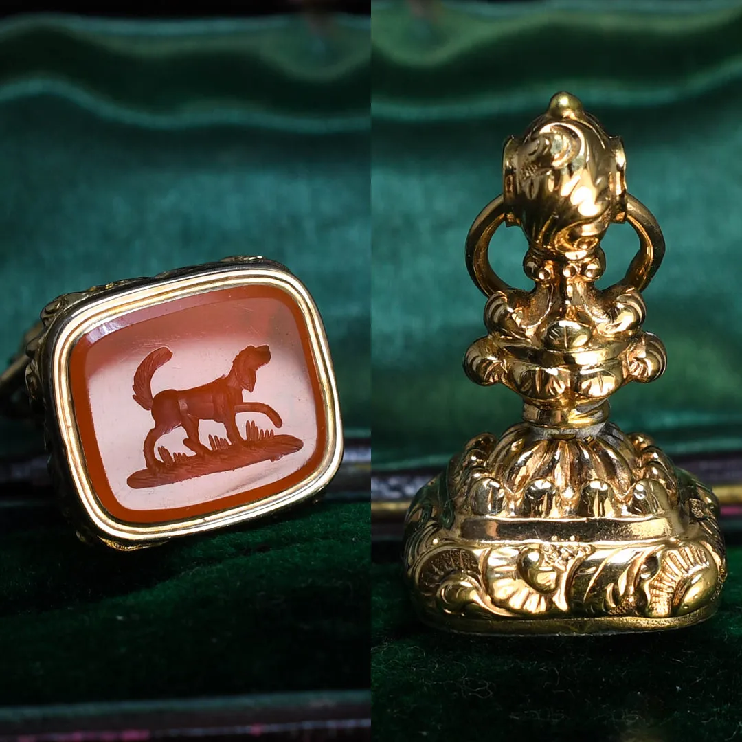 Georgian Carnelian “Man’s Best Friend” Dog Seal Fob Pendant Michelle Taylor