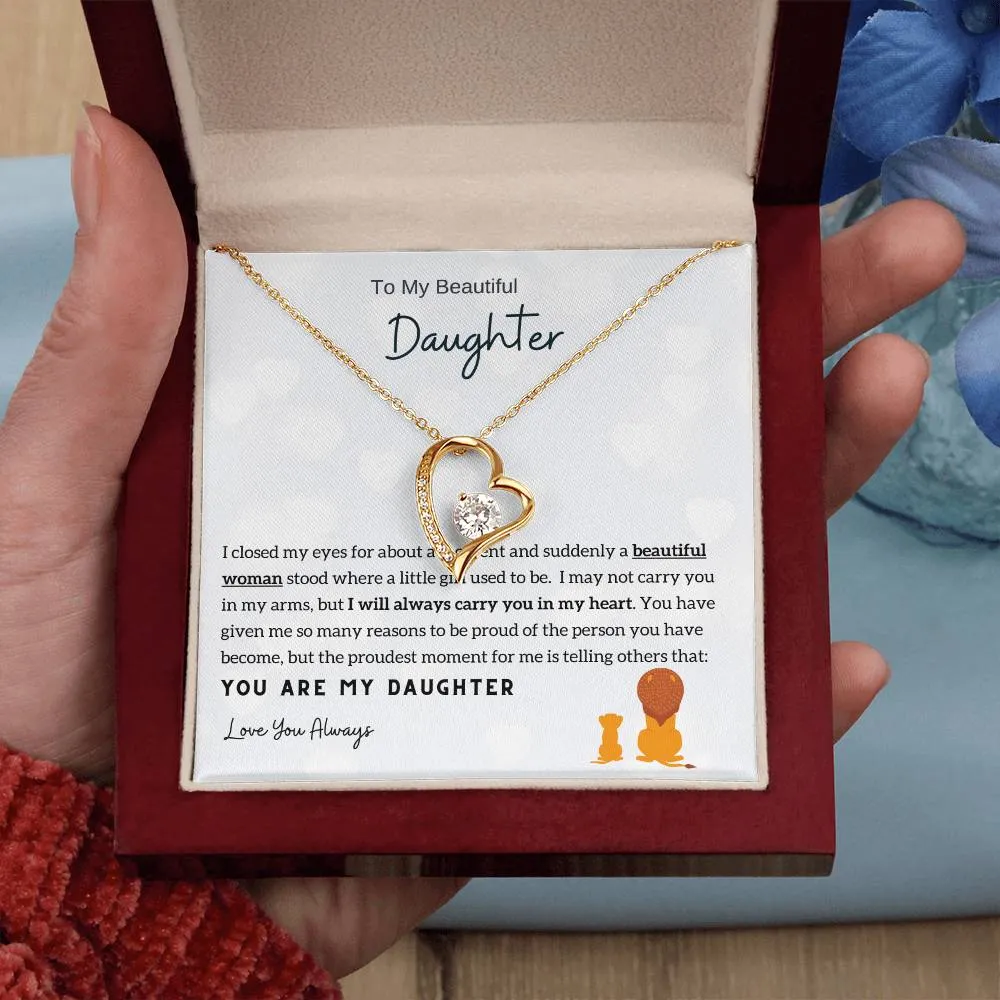 Gift From Dad , Daughter Necklace Gift from Dad, Daughter Necklace, 14k White Gold , Top Gift for Daughter