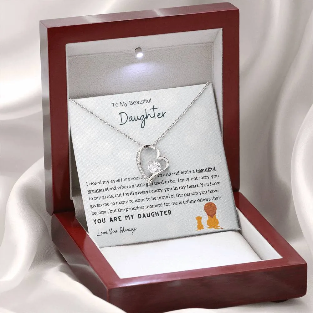 Gift From Dad , Daughter Necklace Gift from Dad, Daughter Necklace, 14k White Gold , Top Gift for Daughter