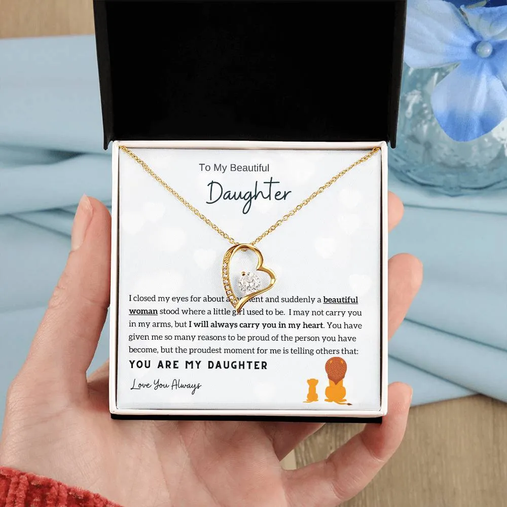 Gift From Dad , Daughter Necklace Gift from Dad, Daughter Necklace, 14k White Gold , Top Gift for Daughter