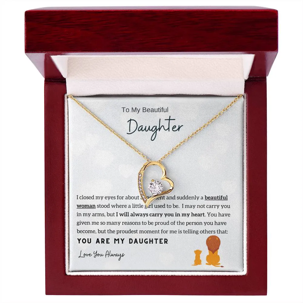 Gift From Dad , Daughter Necklace Gift from Dad, Daughter Necklace, 14k White Gold , Top Gift for Daughter