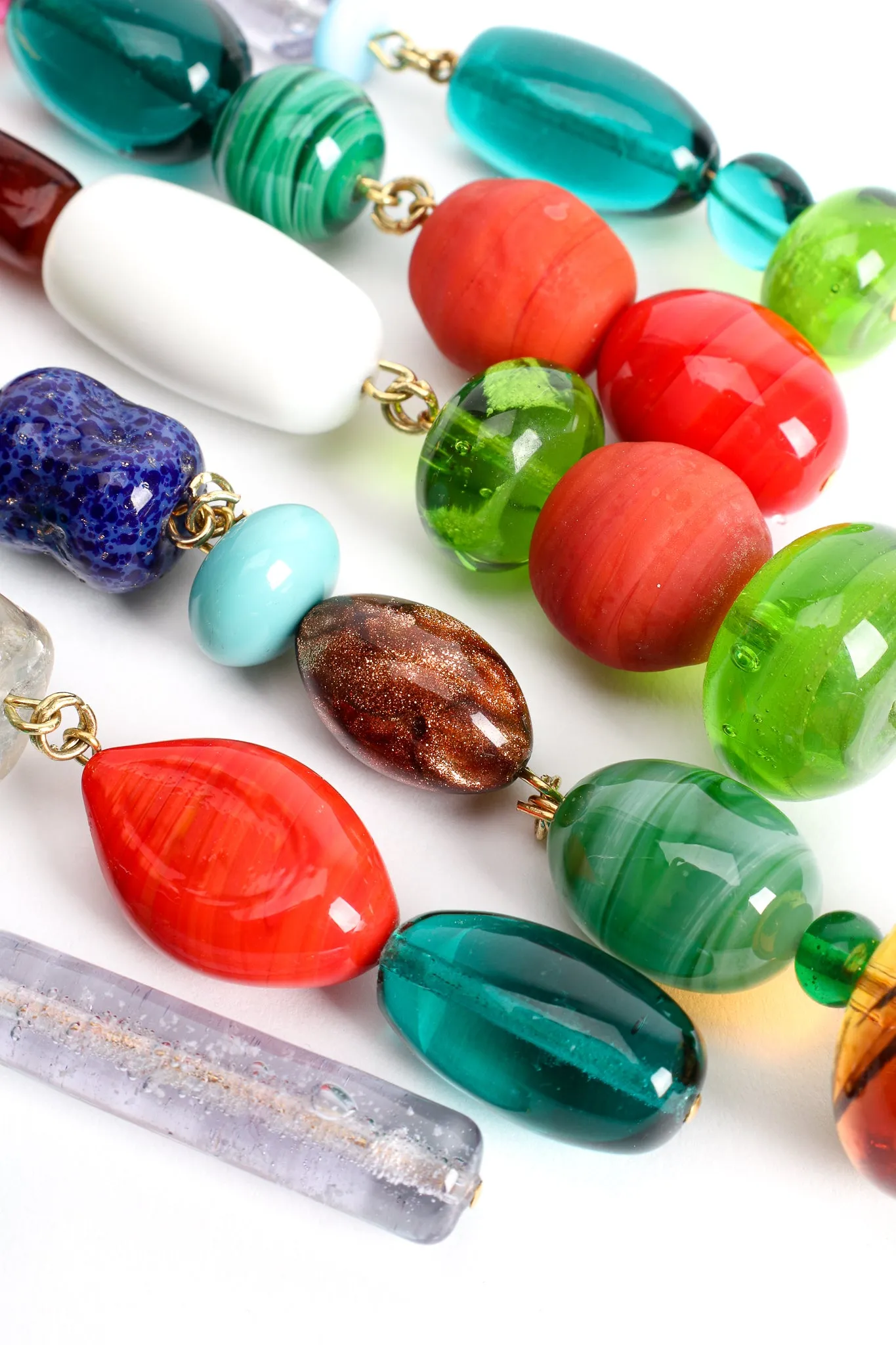 Glass Bead Waterfall Necklace