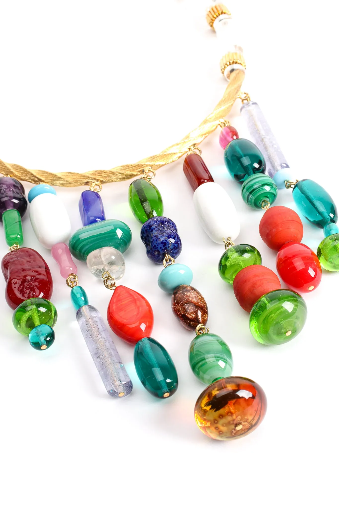 Glass Bead Waterfall Necklace