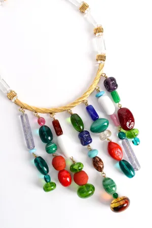 Glass Bead Waterfall Necklace