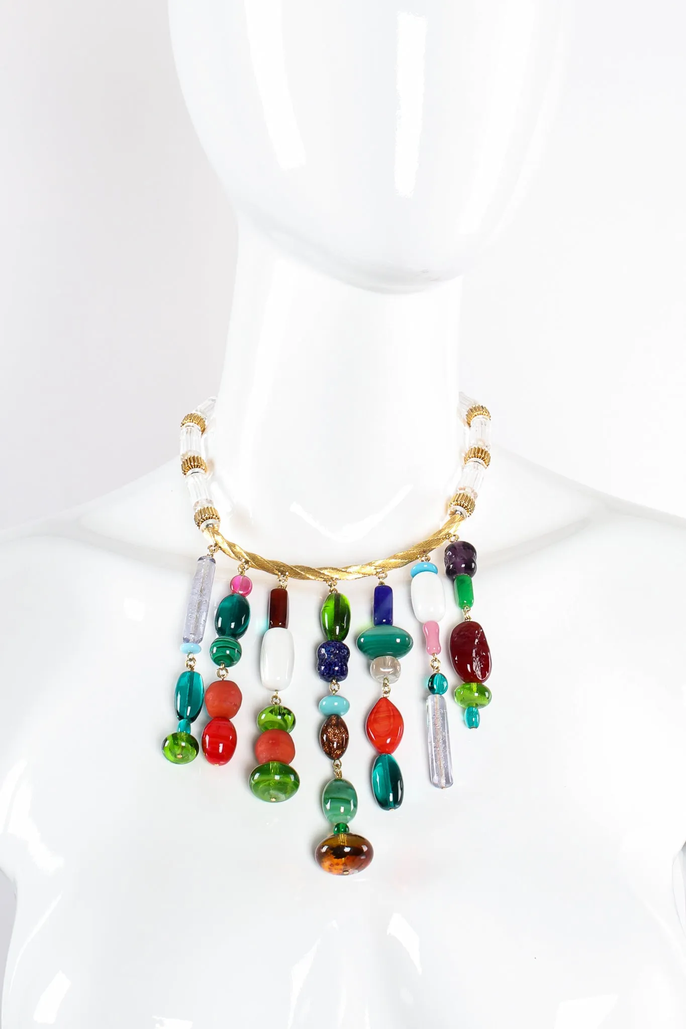 Glass Bead Waterfall Necklace