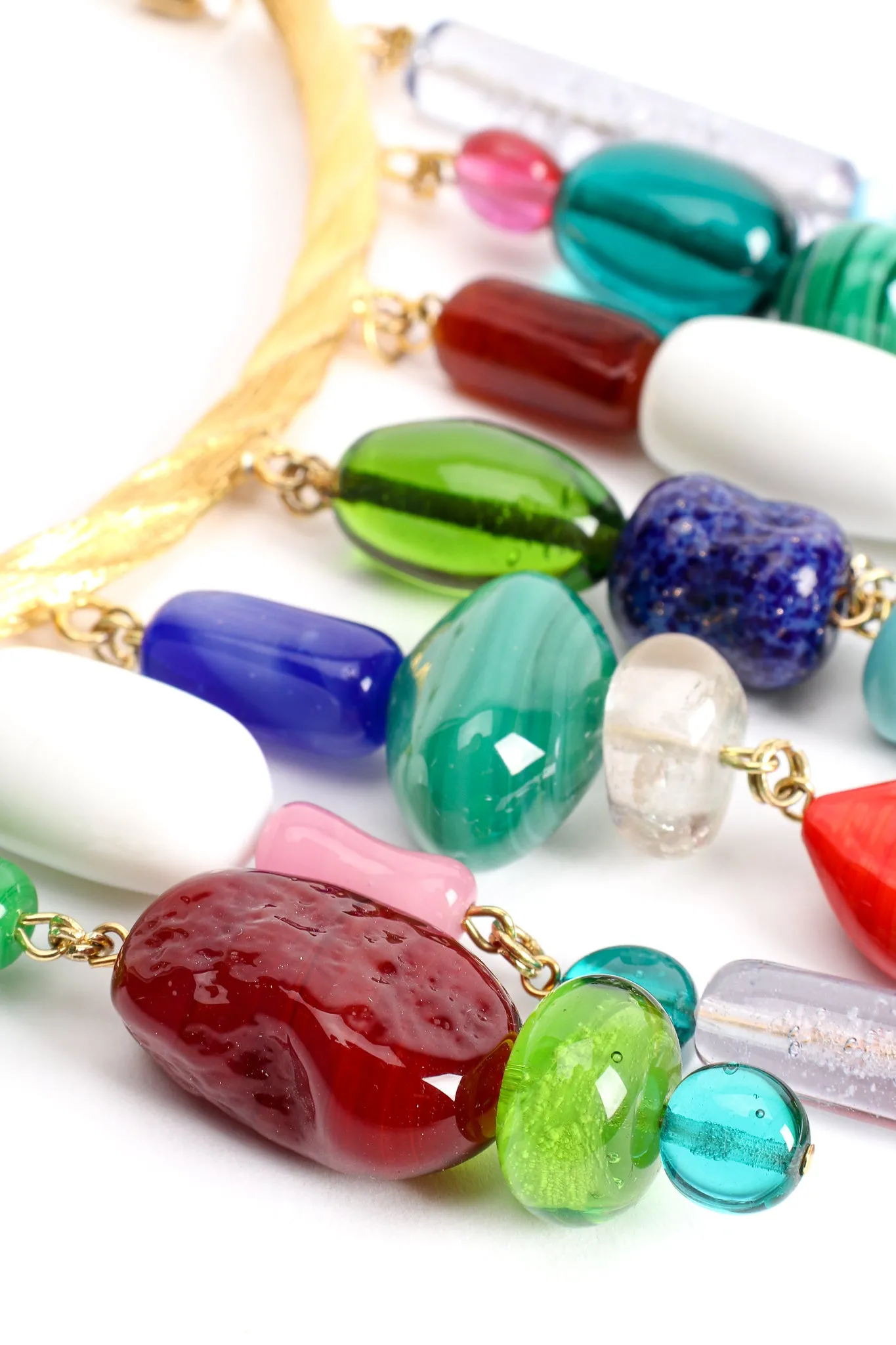 Glass Bead Waterfall Necklace