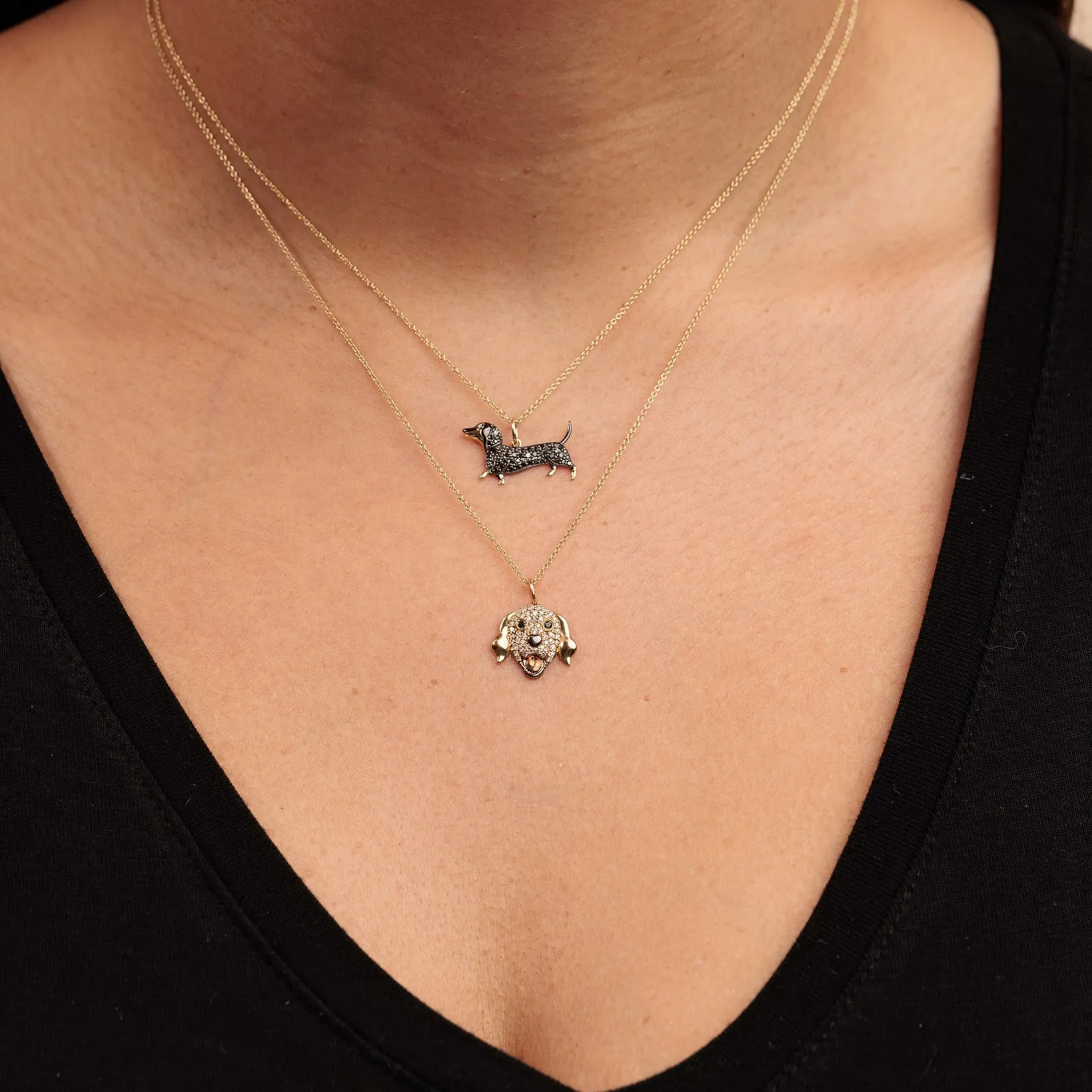 Gold & Diamond Dachshund Charm