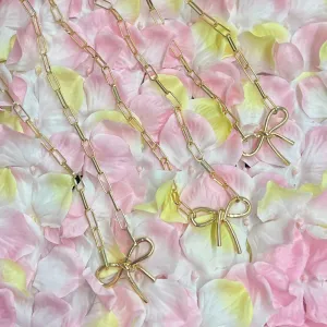 Gold Bow Necklace