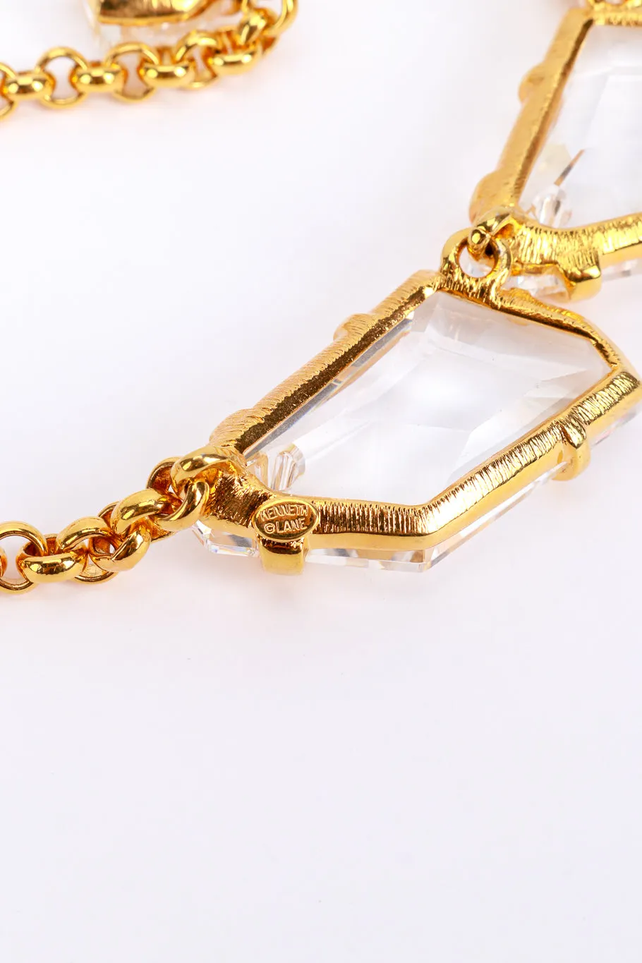 Gold Crystal Ice Nugget Collar Necklace