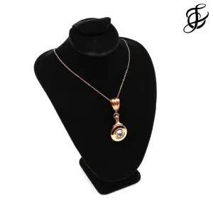 Gold Plated Closed Hole Key Necklace with Decorative Bail by Flute Finery