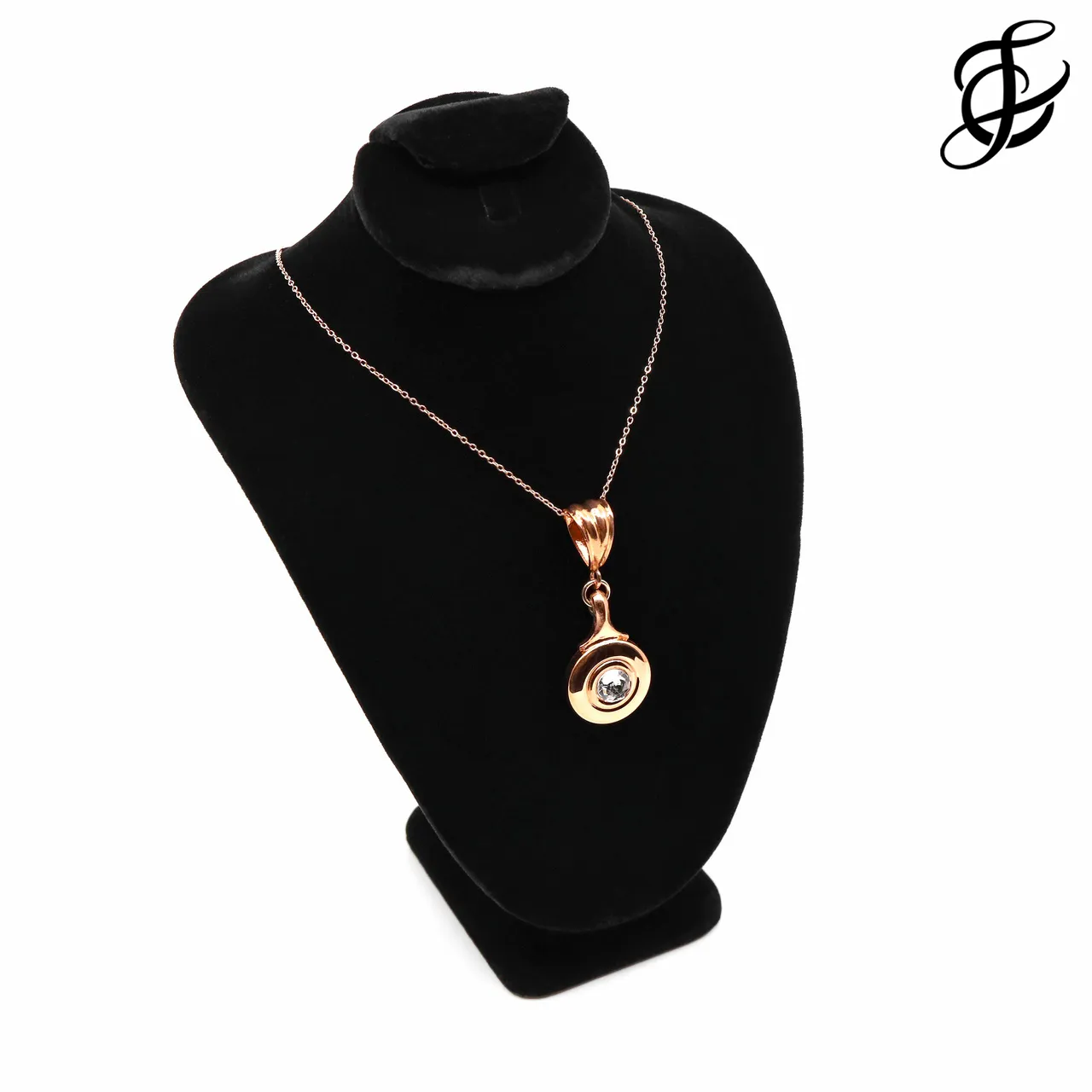 Gold Plated Closed Hole Key Necklace with Decorative Bail by Flute Finery