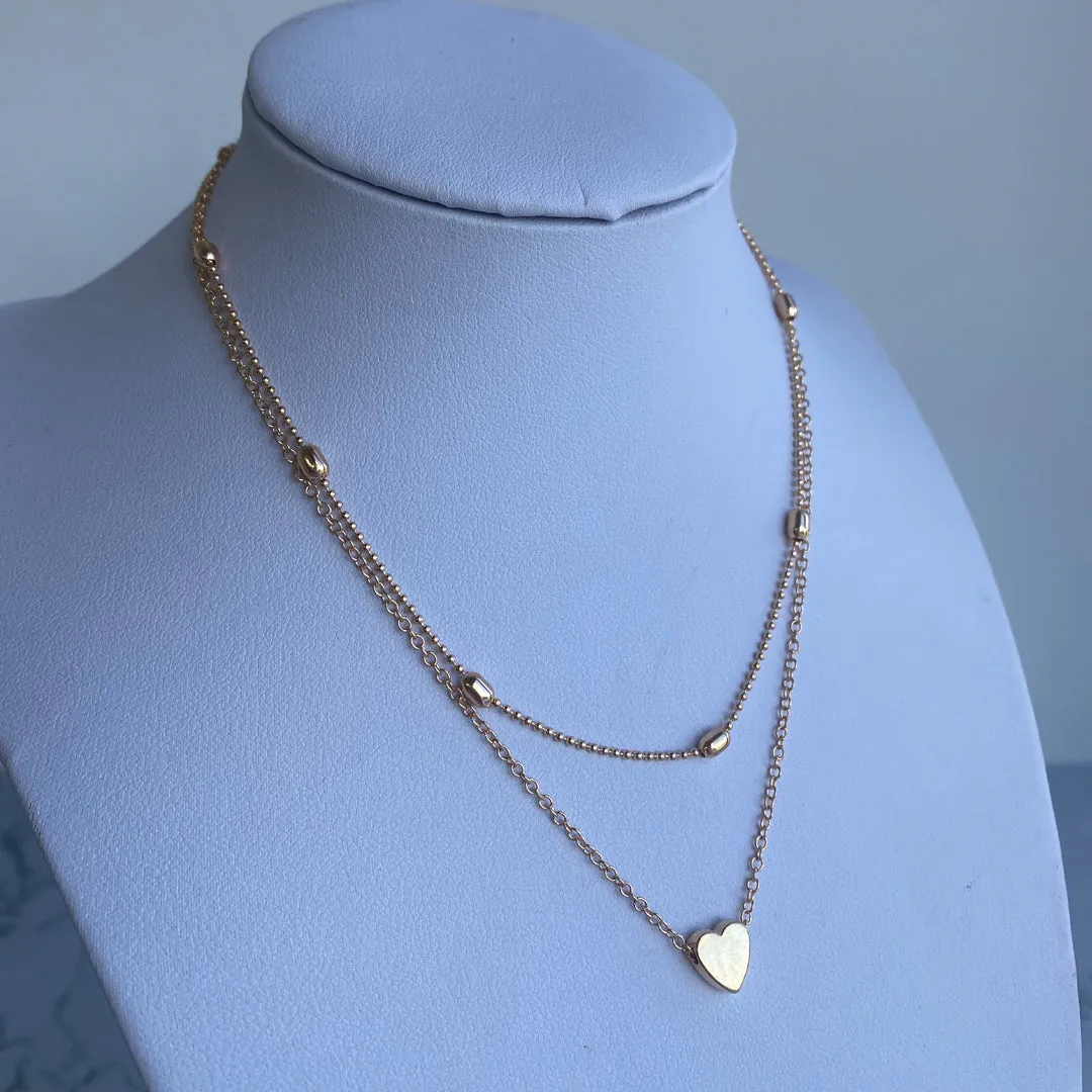 Gold Plated Double Layered Heart Pendant