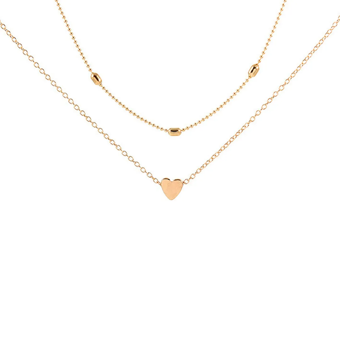 Gold Plated Double Layered Heart Pendant