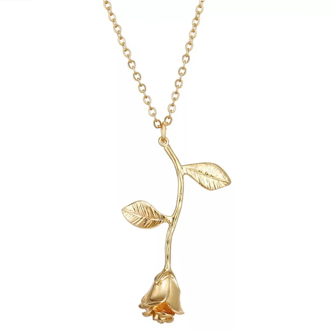 Gold Plated Rose Pendant