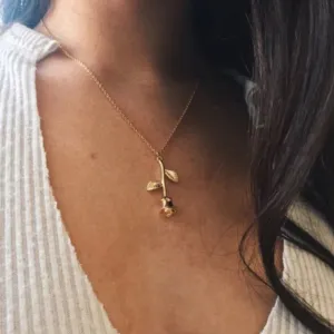 Gold Plated Rose Pendant