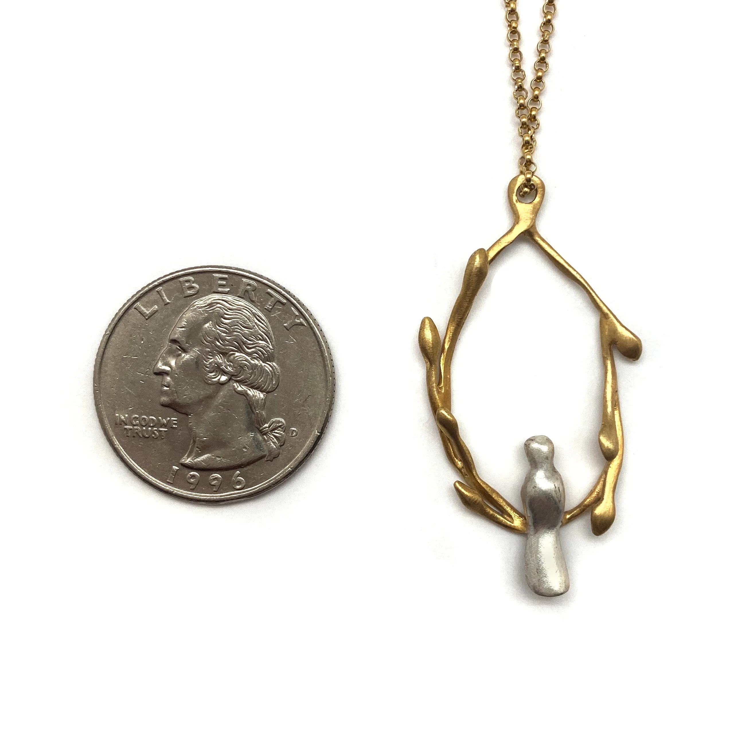 Gold Vermeil Bird Necklace