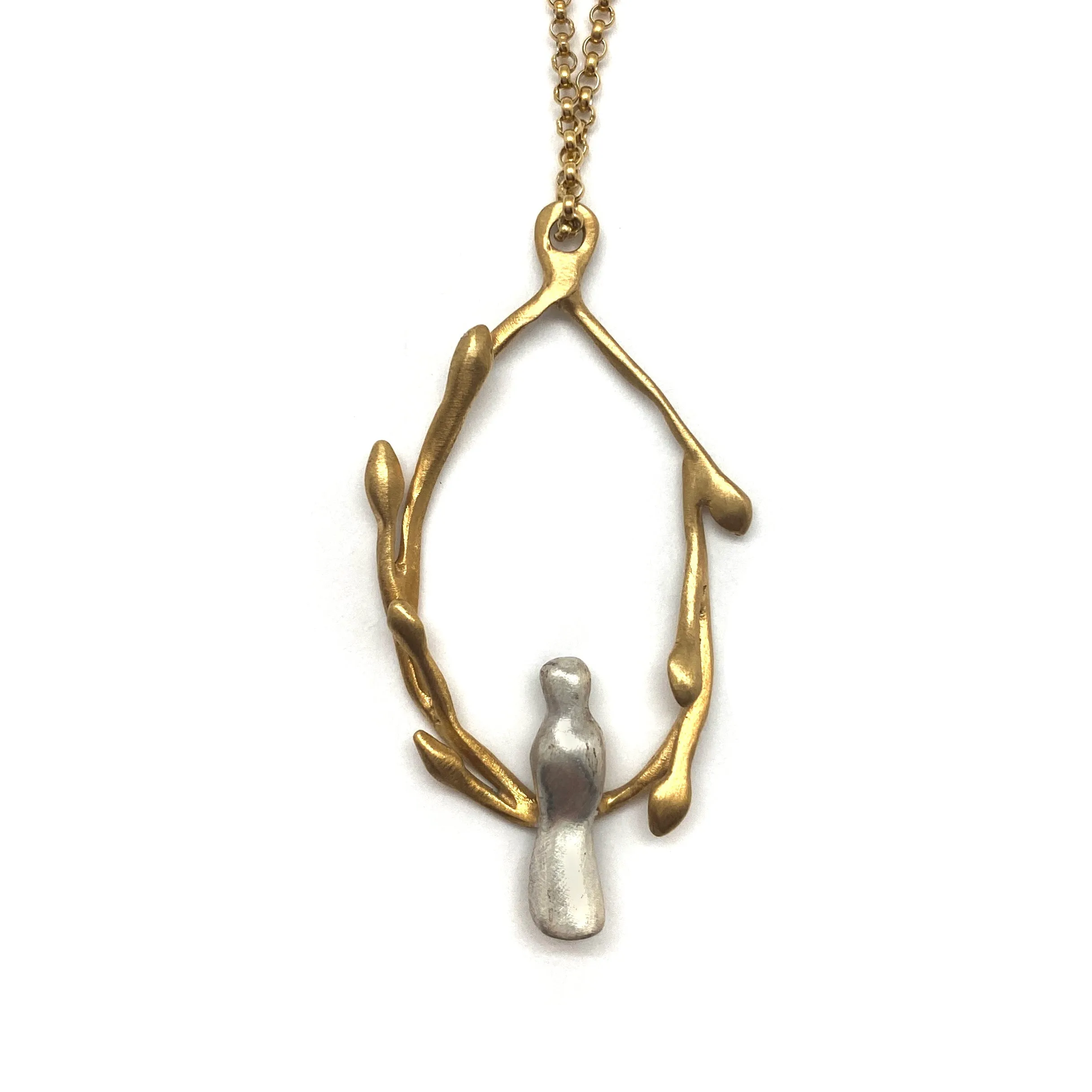 Gold Vermeil Bird Necklace