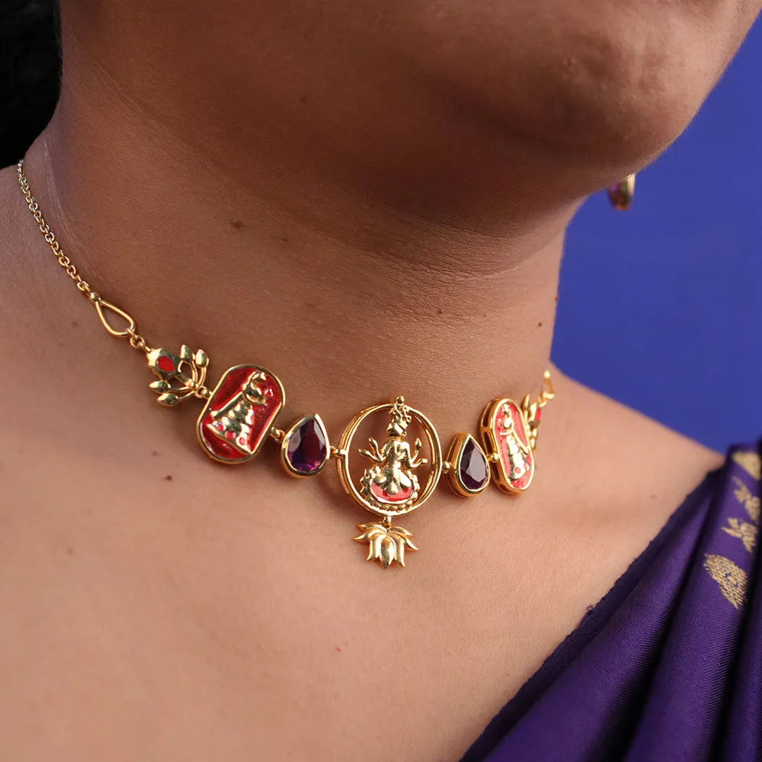 Gopi Krishna Silver Choker Necklace By Moha
