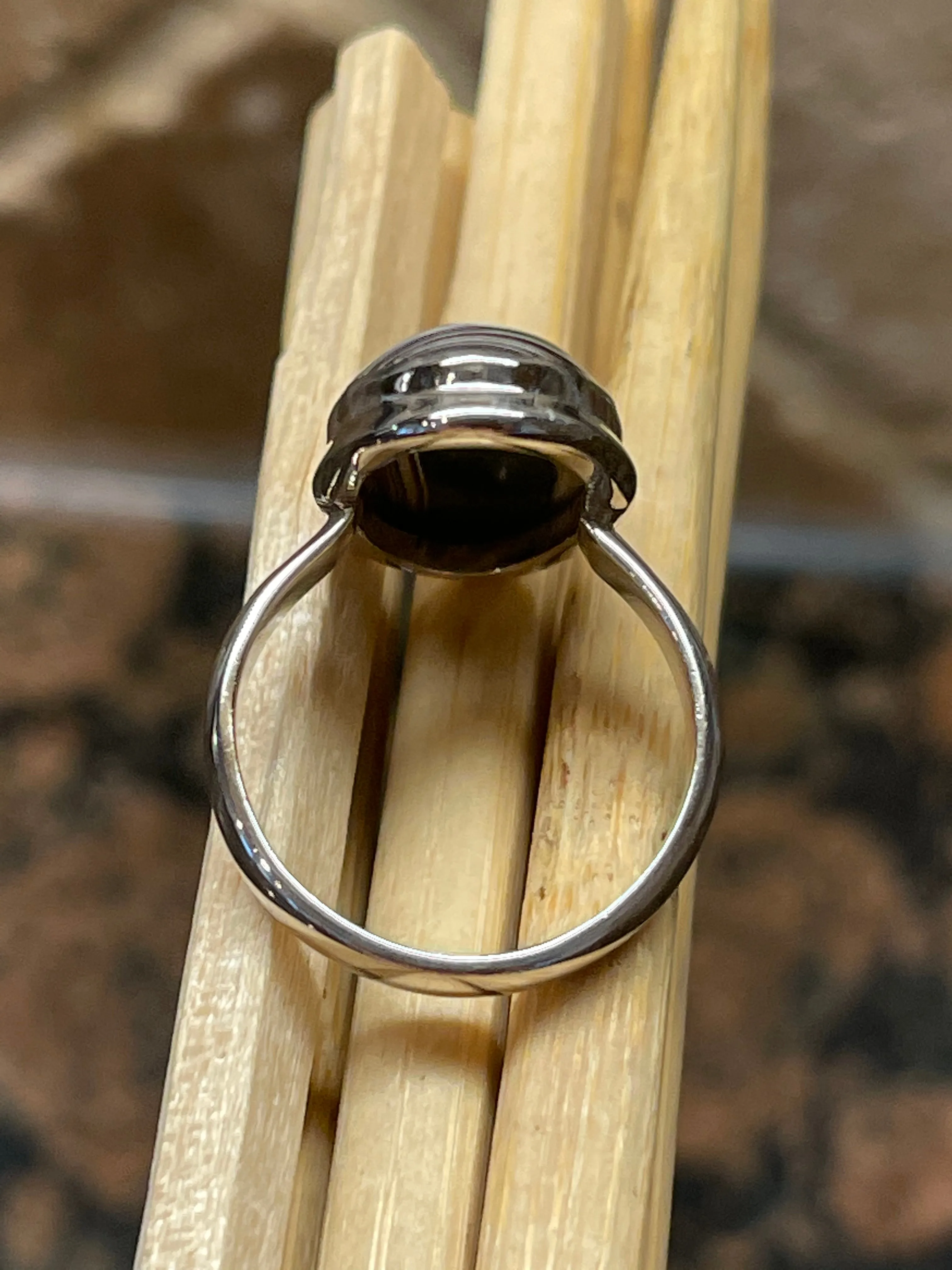 Gorgeous Fordite Agate 925 Solid Sterling Silver Ring Size 8