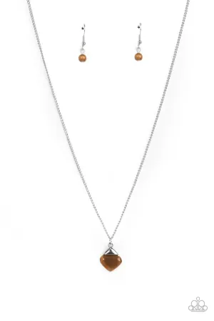 Gracefully Gemstone - Brown Necklace