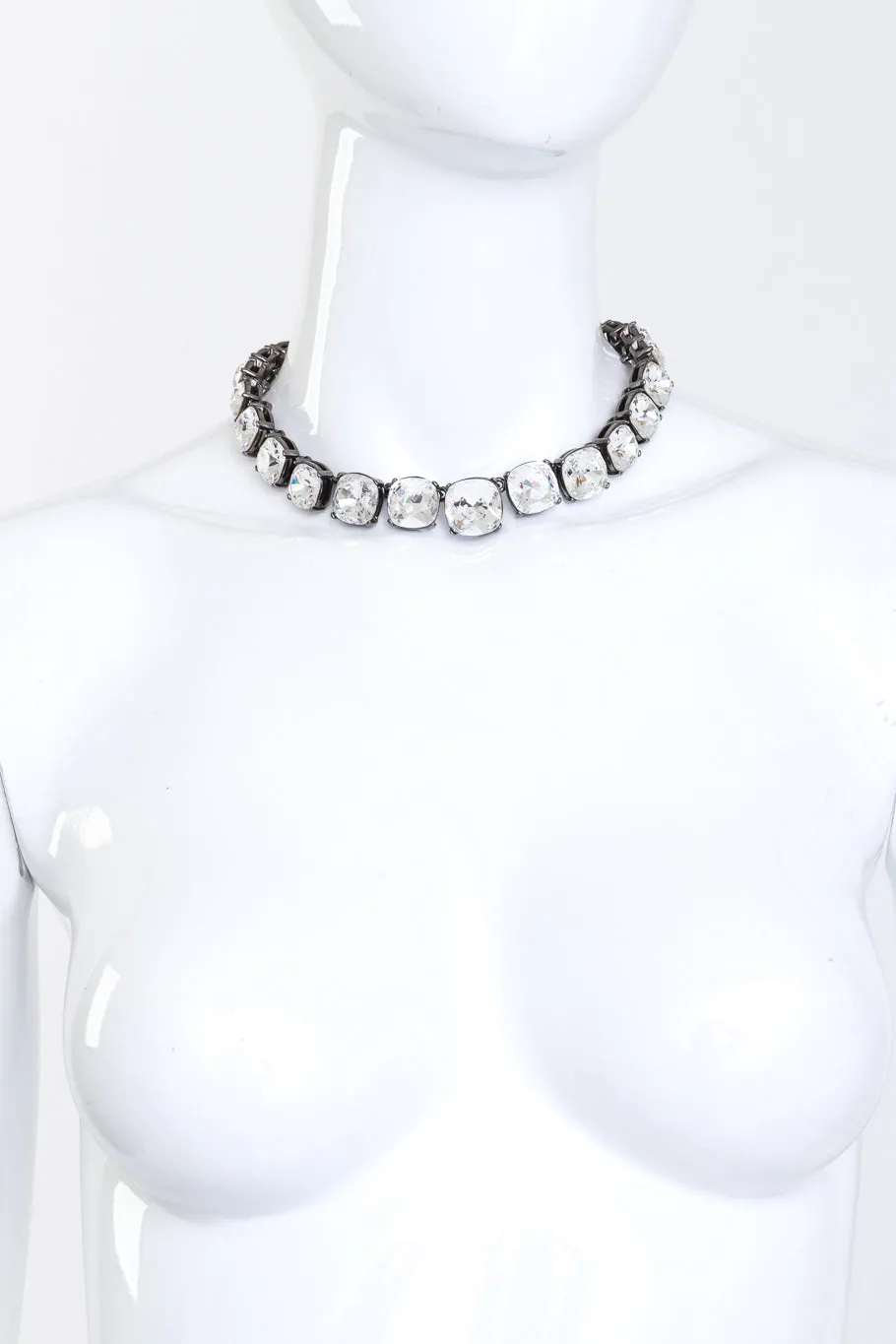 Graduated Crystal Cushion Collar Necklace