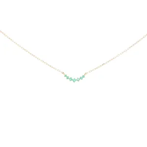 Graduated Gemstone Curved Bar Necklace