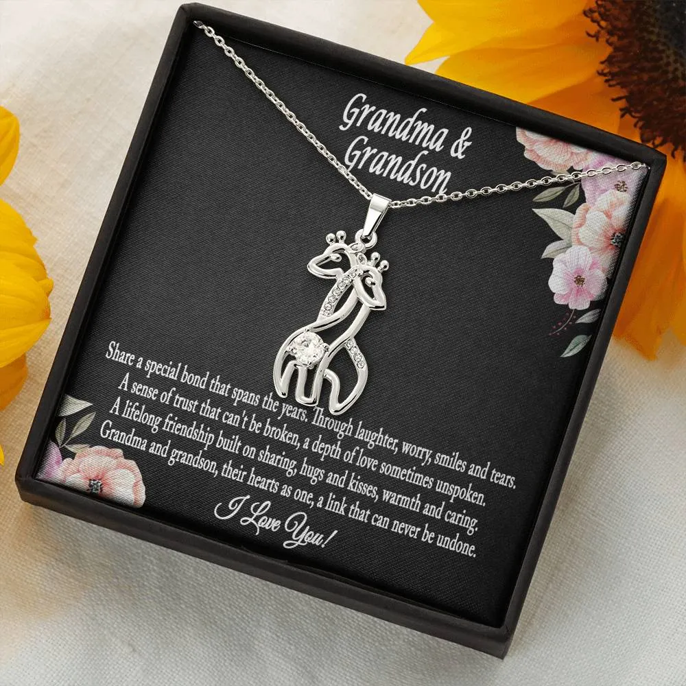 Grandmother & Grandson Necklace, Grandma Gift, Birthday Gift For Grandma From Grandson - Giraffe Necklace