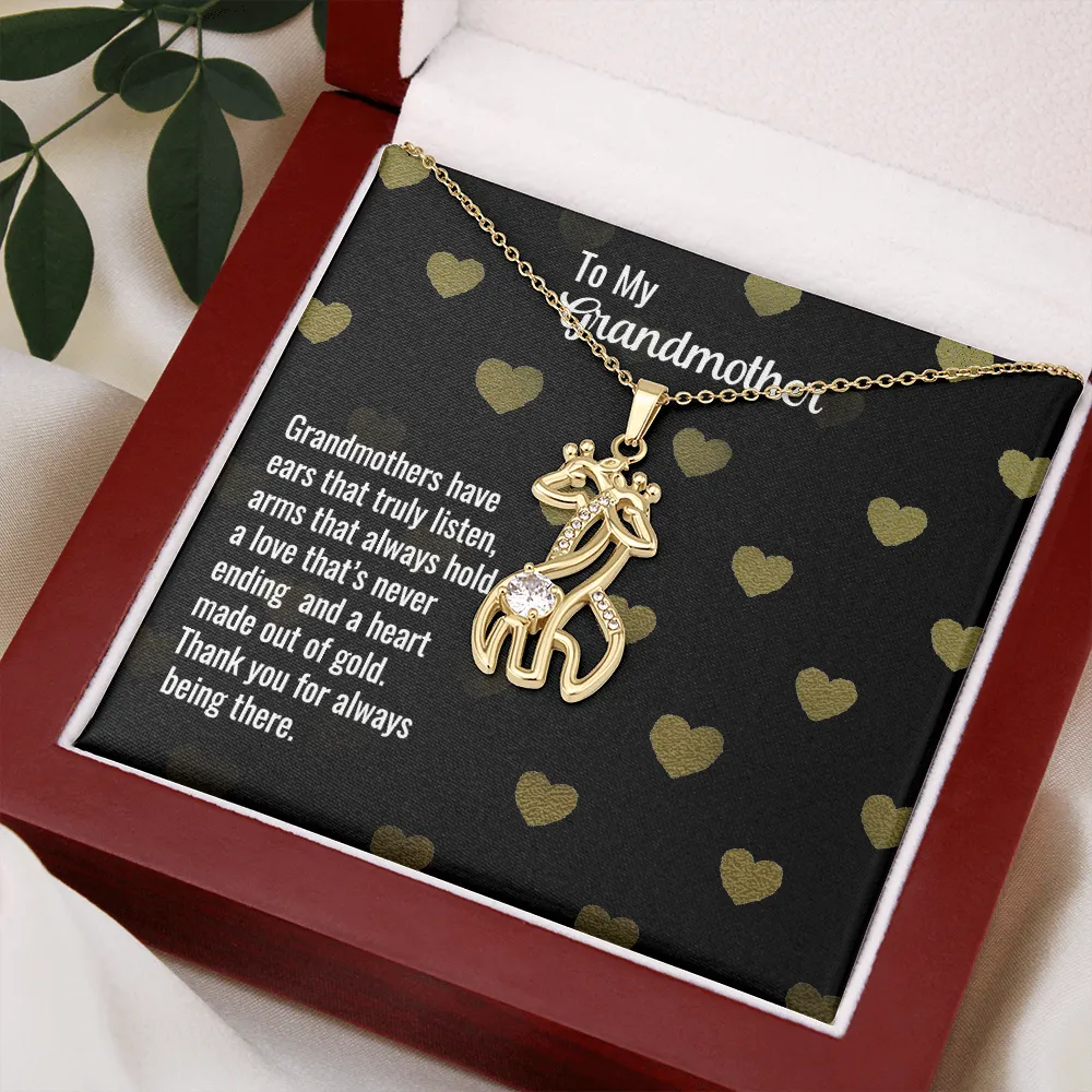 Grandmother Necklace, Giraffe Necklace-A Heart of Gold