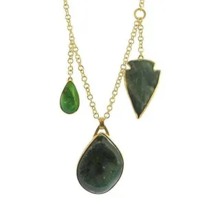 Green Drusy, Arrowhead Agate Necklace