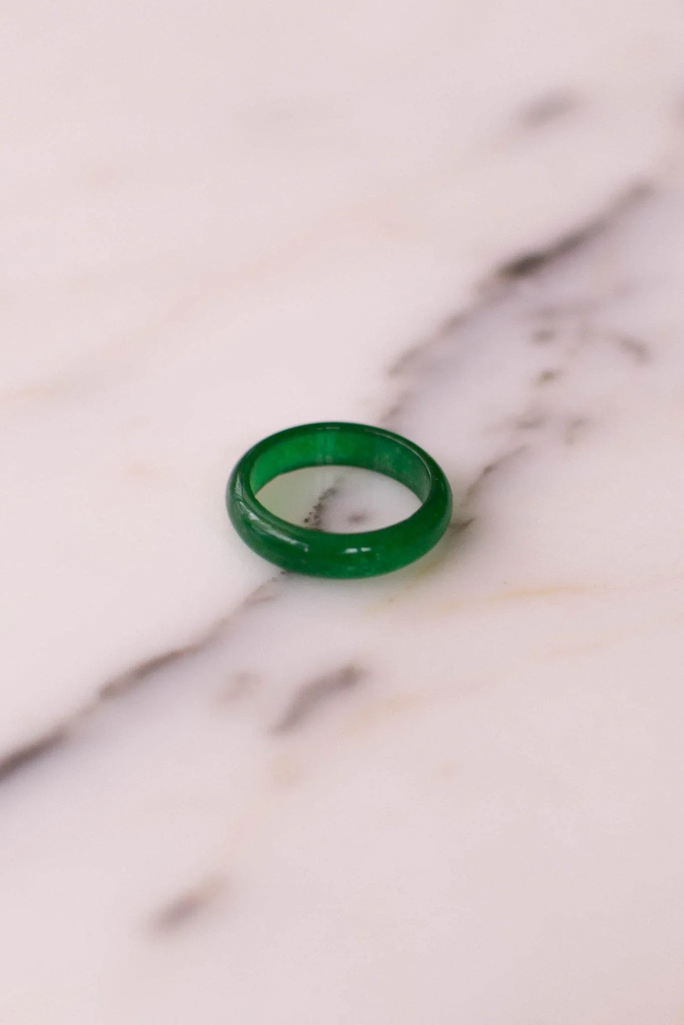 Green Jade Band Ring