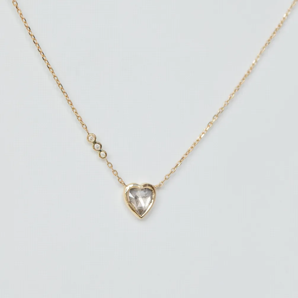Grey Diamond Heart Necklace