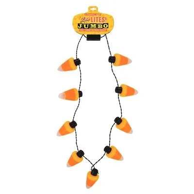 Halloween Jumbo Candy Corn Flashing Necklace