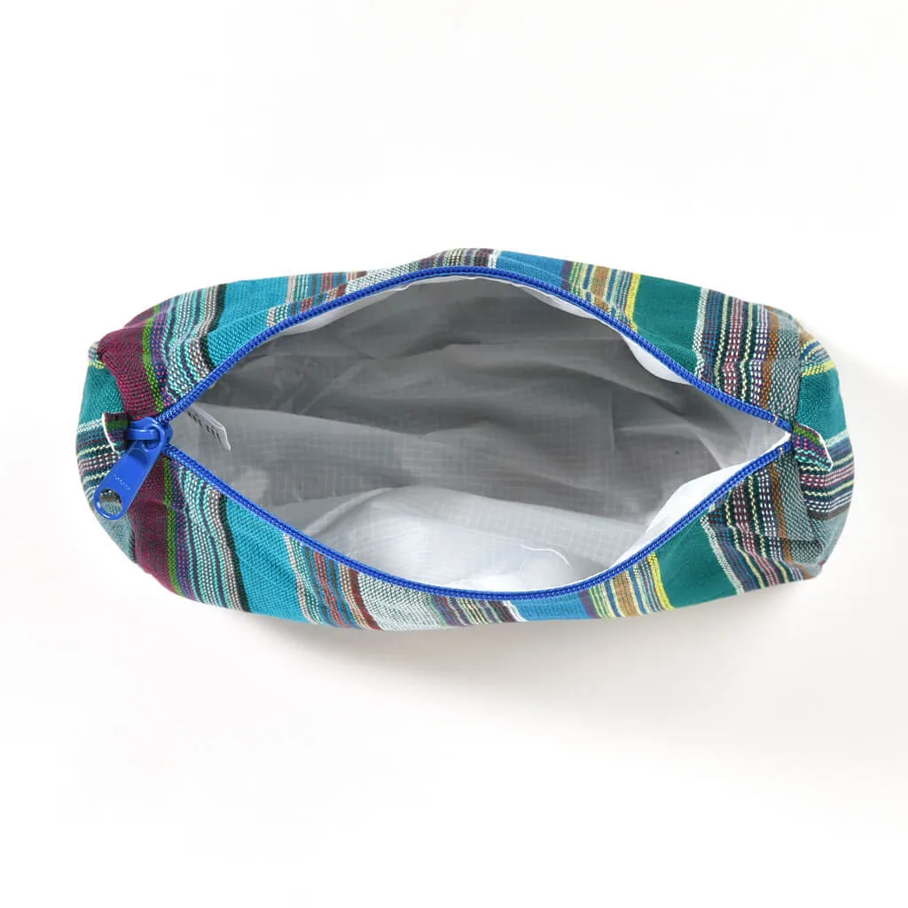 Hand Woven Cosmetic Bag | Quetzal Jade Stripe