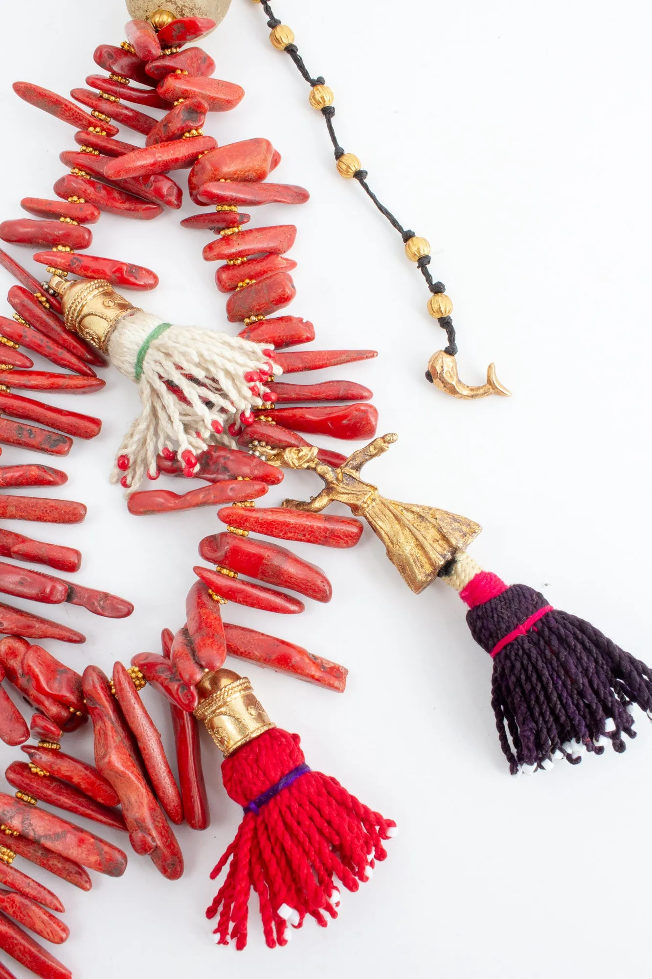 Handmade Coral & Tassels Statement Necklace from Istanbul