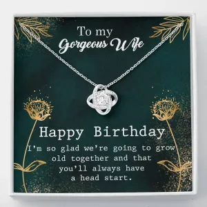 Happy Birthday-Love Knot Necklace for Wife
