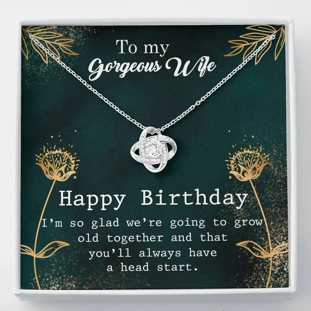 Happy Birthday-Love Knot Necklace for Wife