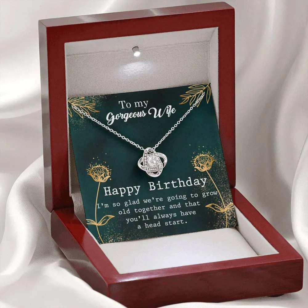 Happy Birthday-Love Knot Necklace for Wife