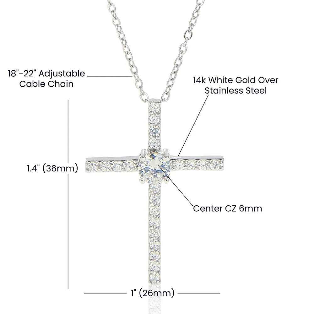 Happy Easter - Dazzling Cubic Zirconia Cross Necklace