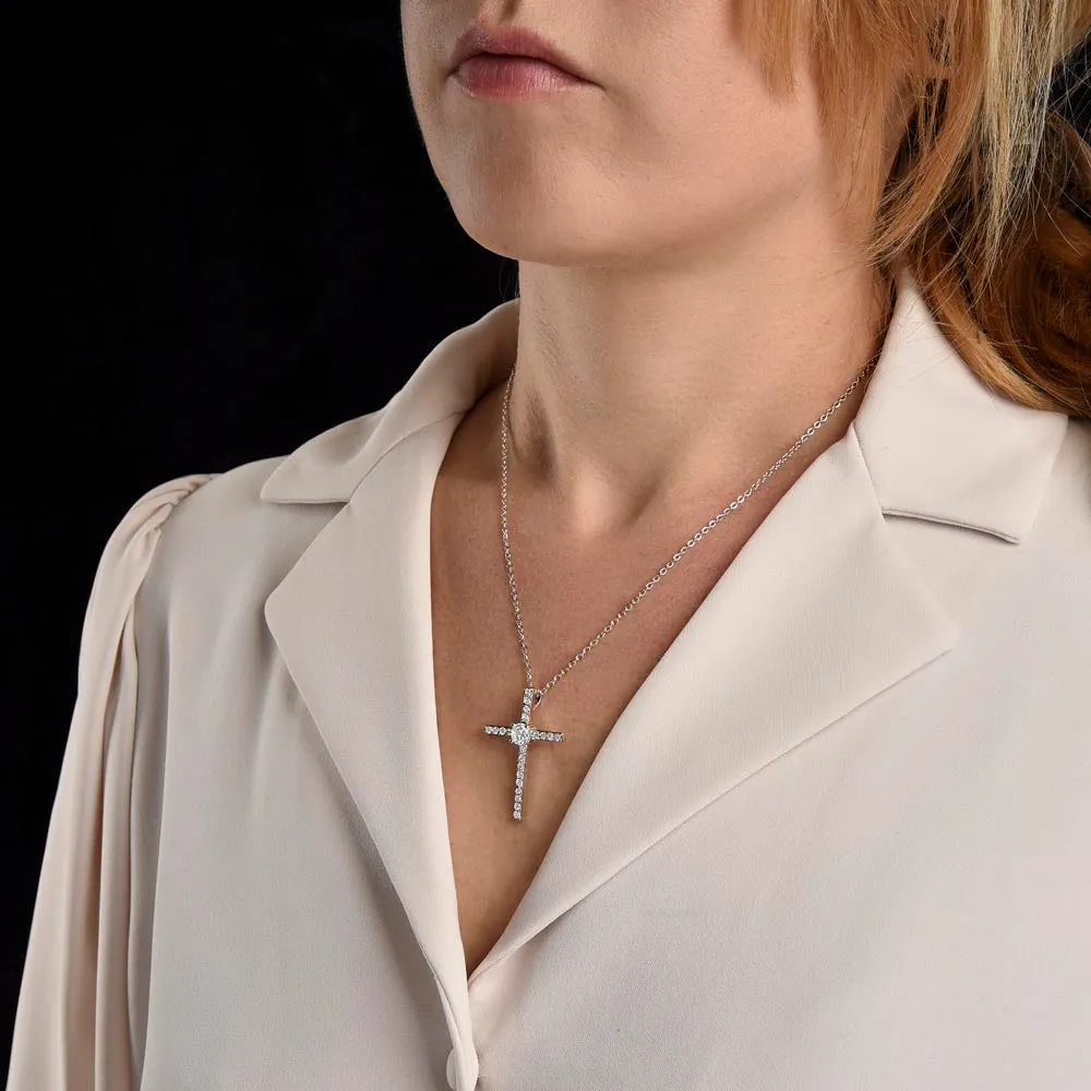 Happy Easter - Dazzling Cubic Zirconia Cross Necklace